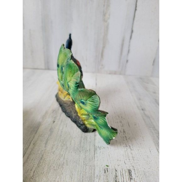 Peacock bird ceramic AS IS zoo rainbow home‎ decor figure - Picture 7 of 9